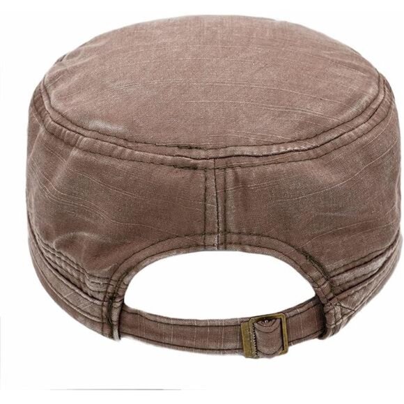 Unisex Army Cadet Cap Adjustable Flat Top Military Hat Cotton Baseball Hat - Picture 5 of 8